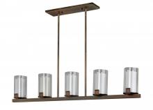 AFX Lighting, Inc. NLP520RBSCTD - Five Light Oil Rubbed Bronze Frosted White Glass Candle Island Light