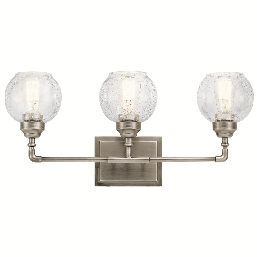Niles 24" 3 Light Vanity Light with Clear Seeded Glass in Antique Pewter