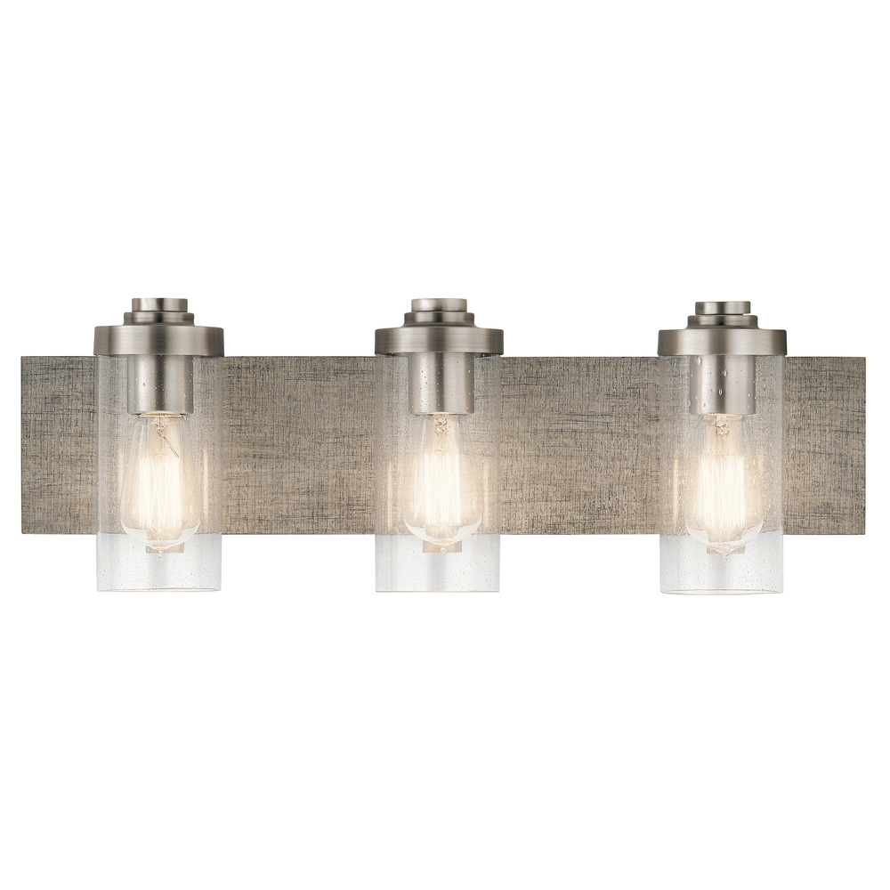 Dalwood 24" 3 Light Vanity Light with Clear Seeded Glass with Classic Pewter