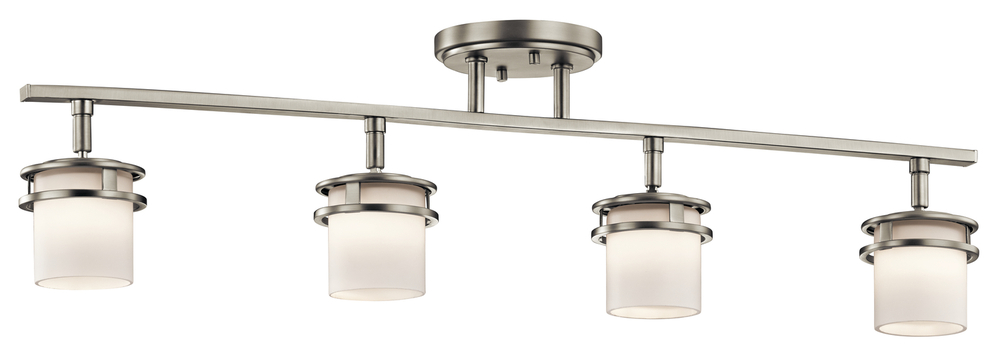 Hendrik 30" 4 Light Rail Light with Satin Etched Cased Opal Brushed Nickel