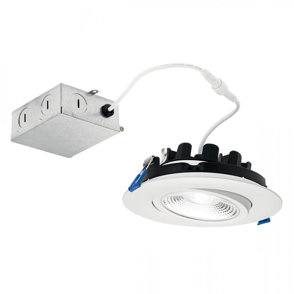 Direct-to-Ceiling 6 inch Round Gimbal 27K LED Downlight in White