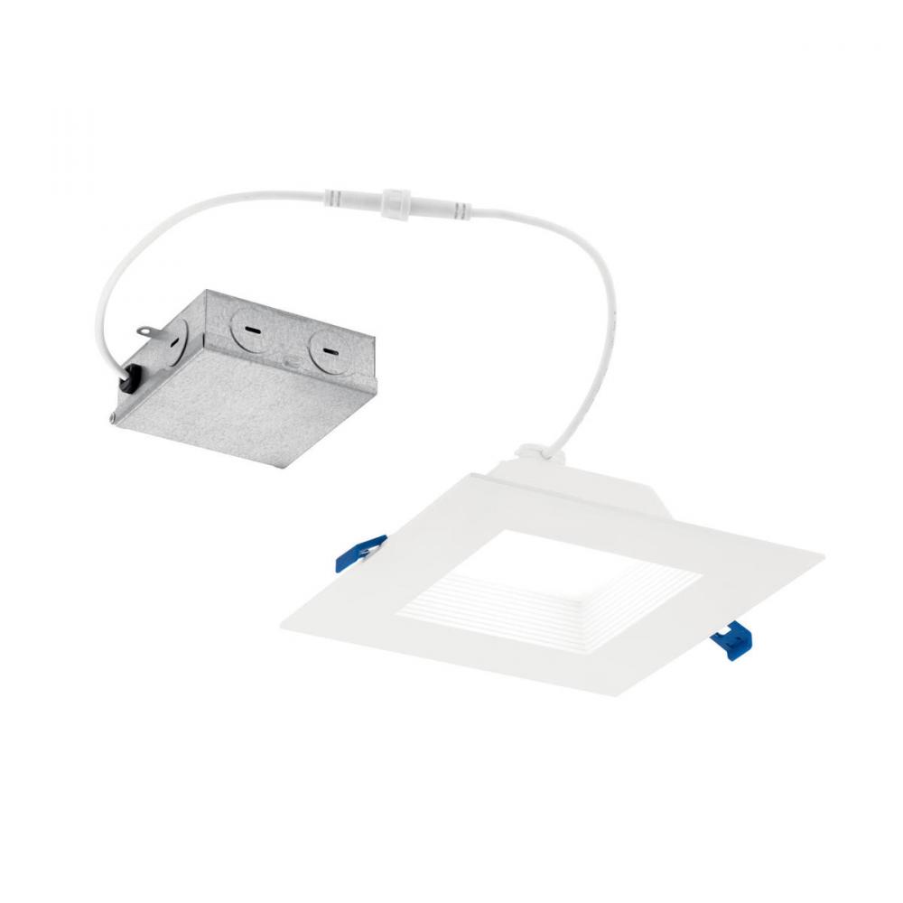 Direct-to-Ceiling 6 inch Square Recessed 30K LED Downlight in White