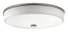 Kichler 10886NILED - Ceiling Space 17.25" LED Flush Mount with Linen Shade and White Acrylic Diffuser in Brushed Nick