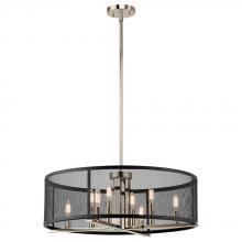 Kichler 43715PN - Titus 9.75" 8 Light Chandelier with Black Mesh Shade in Polished Nickel