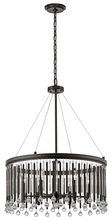 Kichler 43723ESP - Piper 24" 6 Light Round Chandelier with Alternating Clear Glass and Espresso Metal Rods with Cle