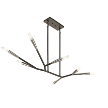 Kichler 43795BK - Branches 19.75" 7 Light Chandelier in Black with Antique Pewter Accents