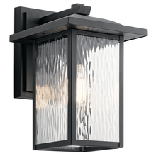 Kichler 49925BKT - Capanna 13.25" 1 Light Outdoor Wall Light with Clear Water Glass in Textured Black