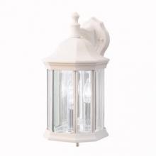 Kichler 9777WH - Chesapeake 14.75" 3 Light Outdoor Wall Light with Clear Beveled Glass in White
