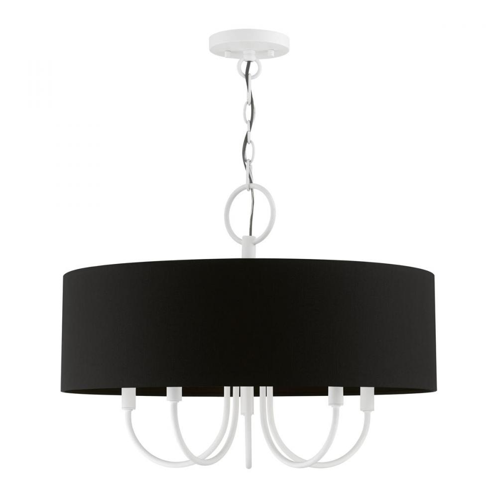 5 Light White Pendant Chandelier