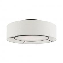 Livex Lighting 40144-92 - 4 Light Brushed Nickel with Shiny White Accents Semi-Flush