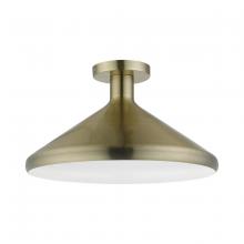 Livex Lighting 40950-01 - 1 Light Antique Brass Semi-Flush Mount