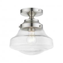 Livex Lighting 41291-91 - 1 Light Brushed Nickel Semi-Flush