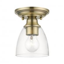 Livex Lighting 46331-01 - 1 Light Antique Brass Petite Semi-Flush