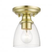 Livex Lighting 46331-12 - 1 Light Satin Brass Petite Semi-Flush