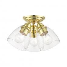 Livex Lighting 46339-02 - 3 Light Polished Brass Semi-Flush