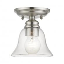 Livex Lighting 46481-91 - 1 Light Brushed Nickel Small Semi-Flush