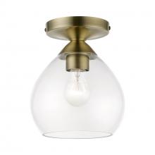 Livex Lighting 46500-01 - 1 Light Antique Brass Semi-Flush