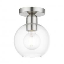 Livex Lighting 48977-91 - 1 Light Brushed Nickel Sphere Semi-Flush