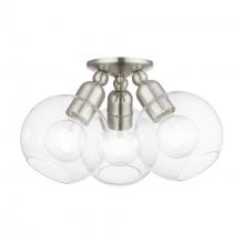 Livex Lighting 48978-91 - 3 Light Brushed Nickel Sphere Semi-Flush