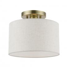 Livex Lighting 49808-01 - 1 Light Antique Brass Small Semi-Flush