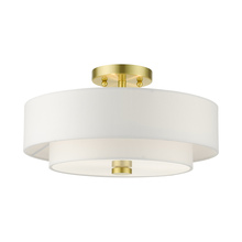 Livex Lighting 51044-12 - 3 Lt Satin Brass Semi Flush