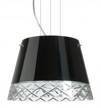 Besa Lighting 1KG-4393BC-SN - Besa Pendant Amelia 12 Satin Nickel Black/Hand-Cut 1x100W A19