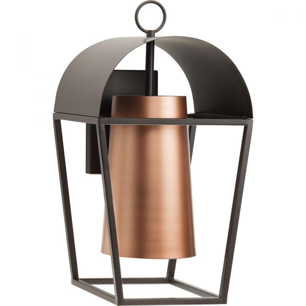 Hutchence Collection One-Light Antique Bronze Antique Copper Transitional Outdoor Large Wall Lantern