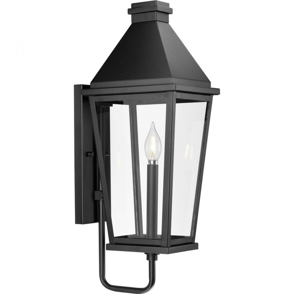 Richmond Hill Collection One-Light Clear Glass Modern Farmhouse Outdoor Medium Wall Lantern