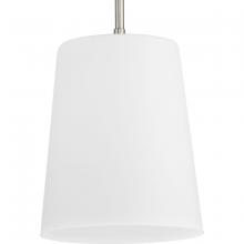 Progress P500429-009 - Clarion Collection One-Light Brushed Nickel Etched White Transitional Pendant