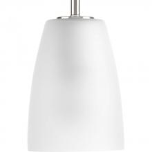 Progress P500029-009 - Leap Collection One-Light Brushed Nickel Etched Glass Modern Pendant Light