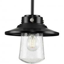 Progress P550093-031 - Tremont Collection One-Light Matte Black and Clear Seeded Glass Farmhouse Style Hanging Mini-Pendant