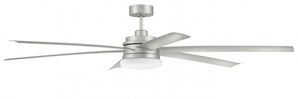 72" Chilz Smart Ceiling Fan, Painted Nickel, Integrated LED Light Kit, Remote & WiFi Control