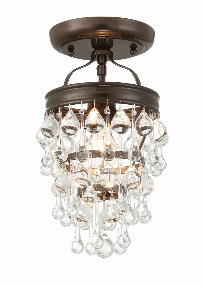 Calypso 1 Light Crystal Teardrop Vibrant Bronze Ceiling Mount