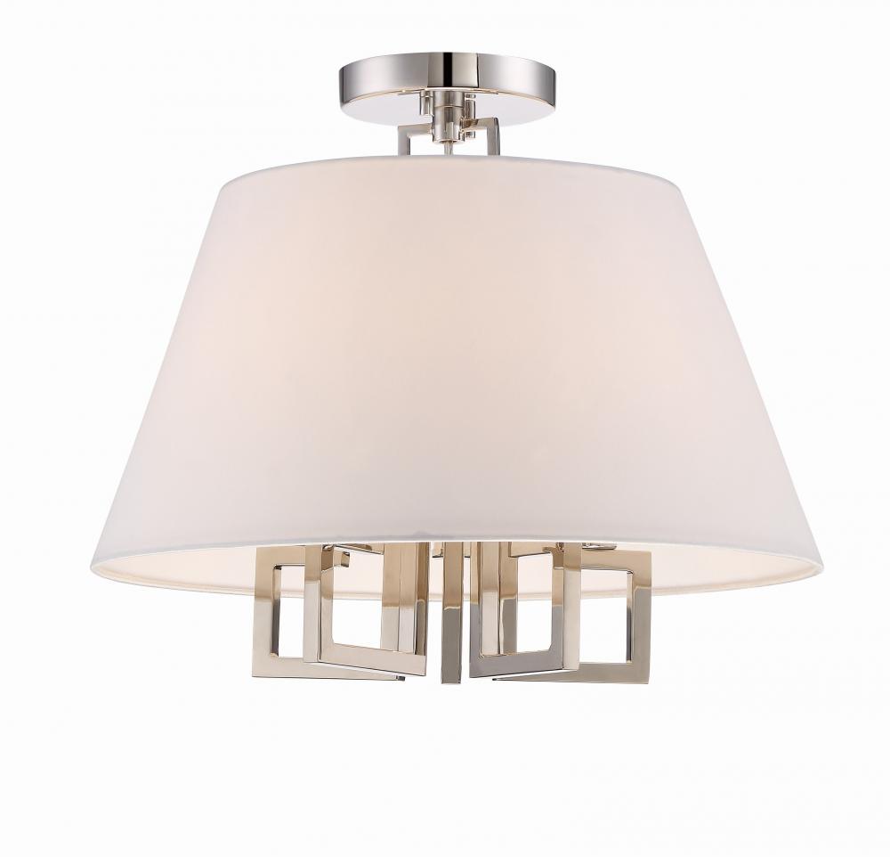 Libby Langdon for Crystorama Westwood 5 Light Polished Nickel Ceiling Mount
