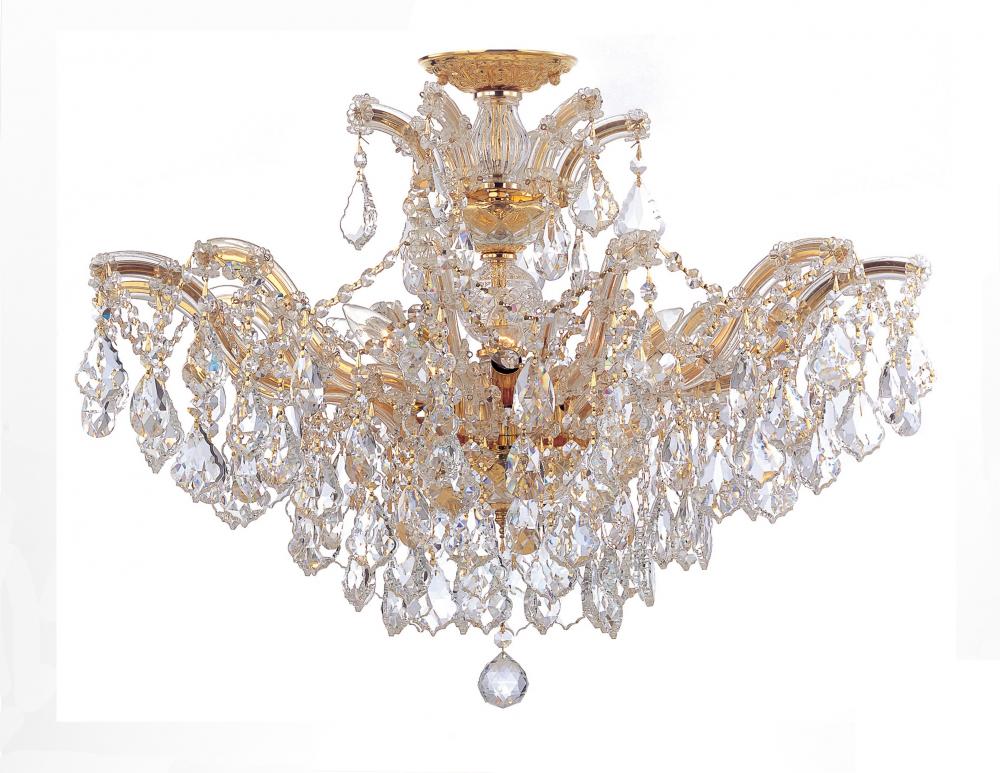 Maria Theresa 6 Light Hand Cut Crystal Gold Ceiling Mount