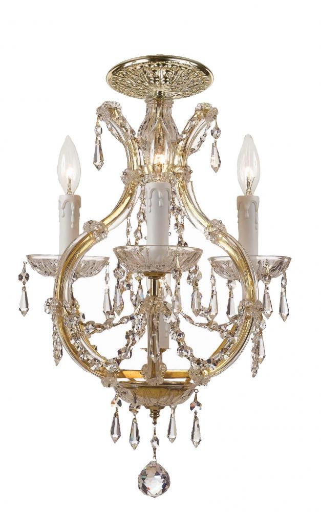 Maria Theresa 4 Light Hand Cut Crystal Gold Ceiling Mount