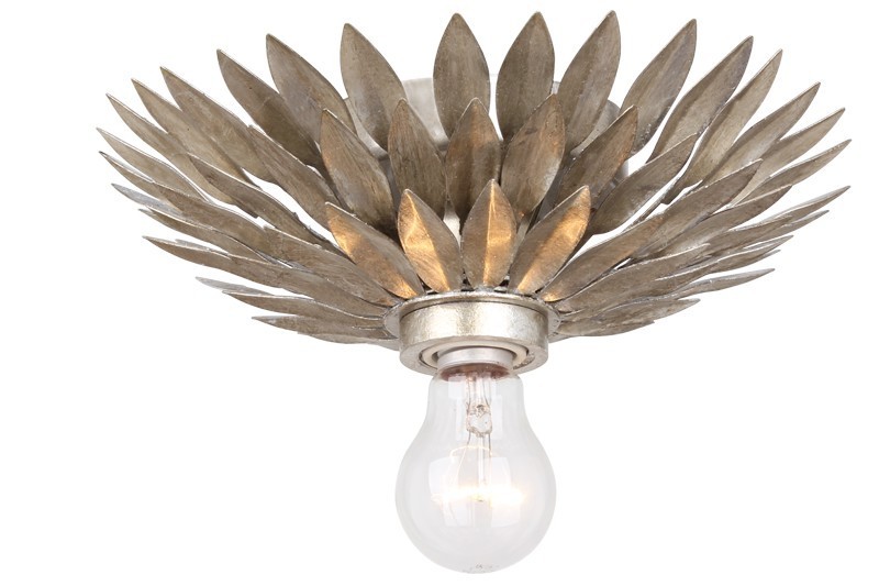 Broche 1 Light Antique Silver Ceiling Mount