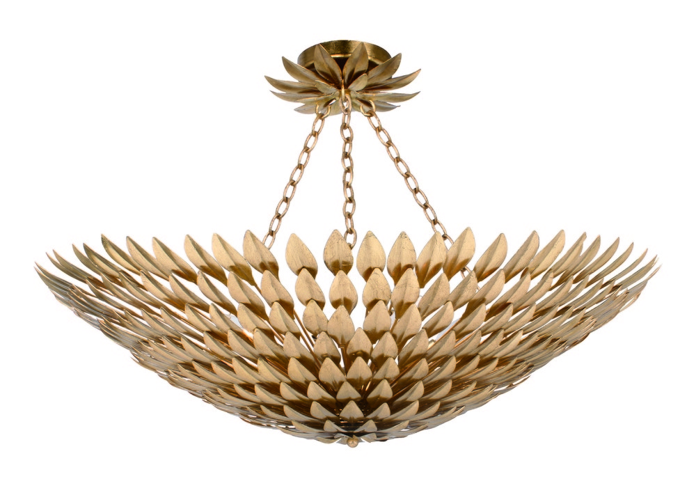 Broche 8 Light Antique Gold Ceiling Mount