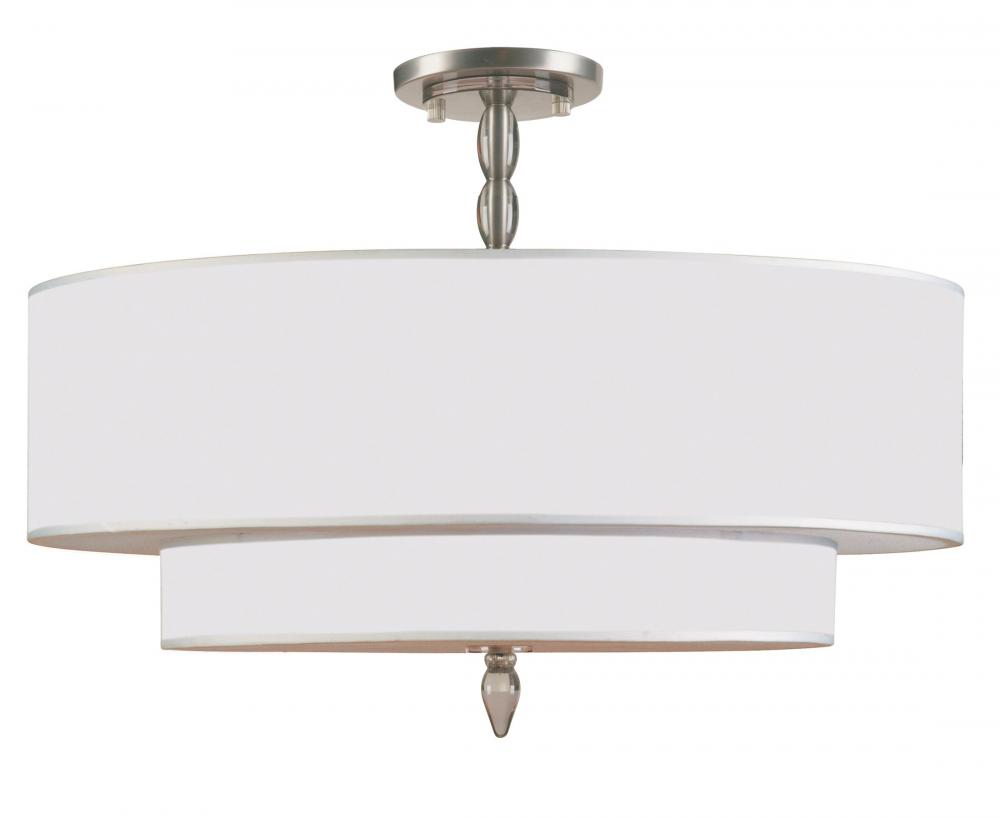 Luxo 5 Light Satin Nickel Ceiling Mount