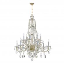 Crystorama 1112-PB-CL-MWP - Traditional Crystal 12 Light Hand Cut Crystal Polished Brass Chandelier