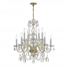 Crystorama 1130-PB-CL-MWP - Traditional Crystal 10 Light Hand Cut Crystal Polished Brass Chandelier