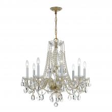 Crystorama 1138-PB-CL-MWP - Traditional Crystal 8 Light Hand Cut Crystal Polished Brass Chandelier
