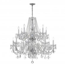 Crystorama 1139-CH-CL-MWP - Traditional Crystal 16 Light Hand Cut Crystal Polished Chrome Chandelier