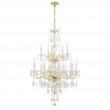 Crystorama 1155-PB-CL-MWP - Traditional Crystal 15 Light Hand Cut Crystal Polished Brass Chandelier