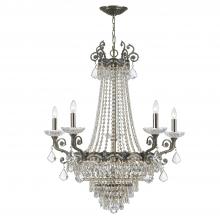 Crystorama 1486-HB-CL-MWP - Majestic 11 Light Hand Cut Crystal Historic Brass Chandelier