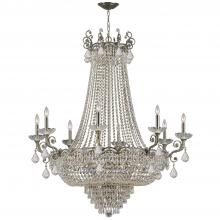 Crystorama 1488-HB-CL-MWP - Majestic 20 Light Hand Cut Crystal Historic Brass Chandelier