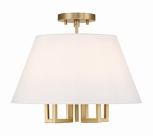 Crystorama 2255-VG_CEILING - Libby Langdon for Crystorama Westwood 5 Light Vibrant Gold Ceiling Mount