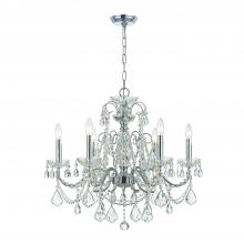Crystorama 3226-CH-CL-MWP - Imperial 6 Light Hand Cut Crystal Polished Chrome Chandelier