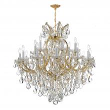 Crystorama 4418-GD-CL-MWP - Maria Theresa 19 Light Hand Cut Crystal Gold Chandelier
