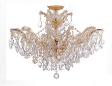 Crystorama 4439-GD-CL-MWP_CEILING - Maria Theresa 6 Light Hand Cut Crystal Gold Ceiling Mount
